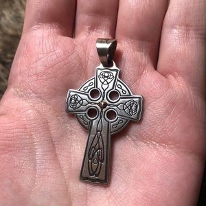 Sterling silver and 14k gold Lavaggi Celtic cross pendant